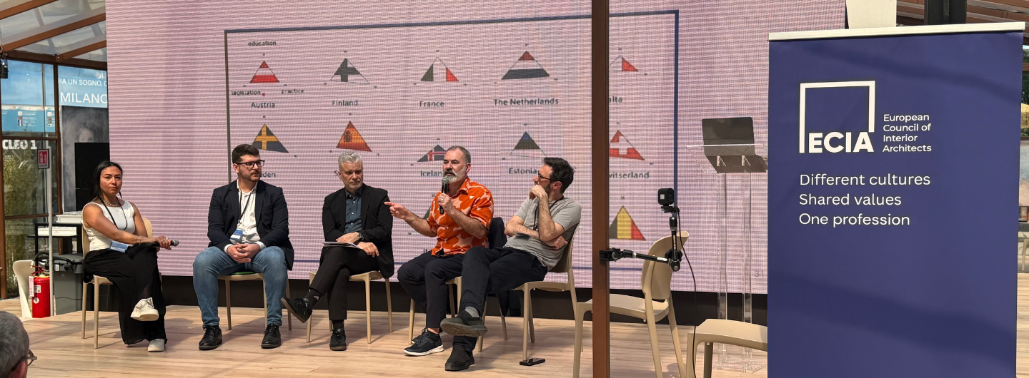 Podiumsdiskussion bei der Responsible-Interiors-Konferenz in Mailand, April 2026